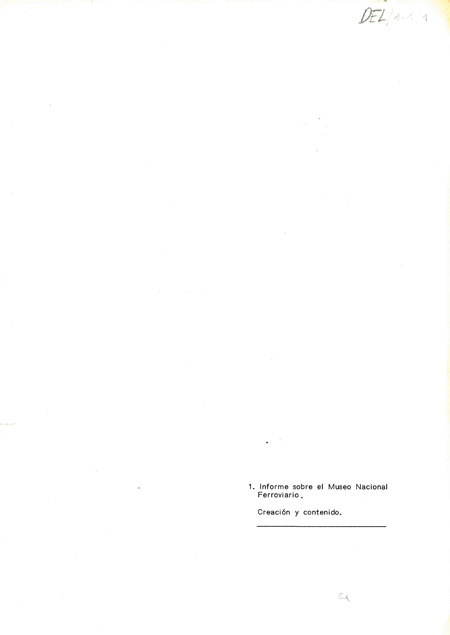 Informe sobre la creaci�n y contenido del Museo del Ferrocarril de Madrid
