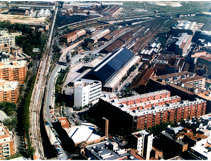 Vista a�rea del complejo de la estaci�n de Madrid-Delicias