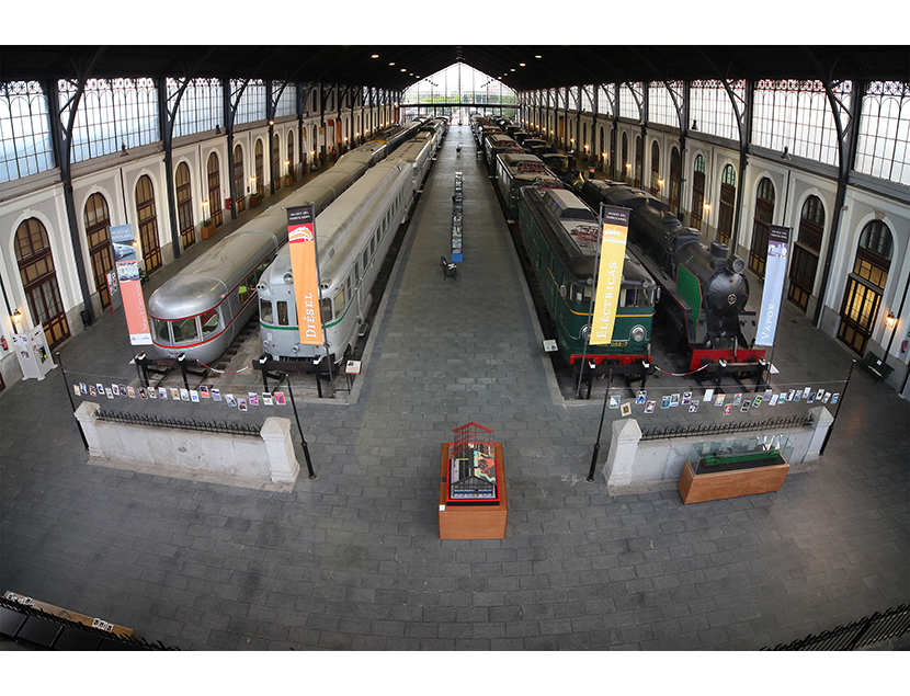 Vista general de la Sala de Tracci�n del Museo del Ferrocarril de Madrid