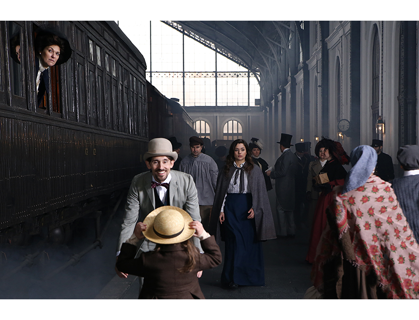 Rodaje del cap�tulo 1 de la serie 'Acacias 38' de RTVE en el Museo del Ferrocarril de Madrid
