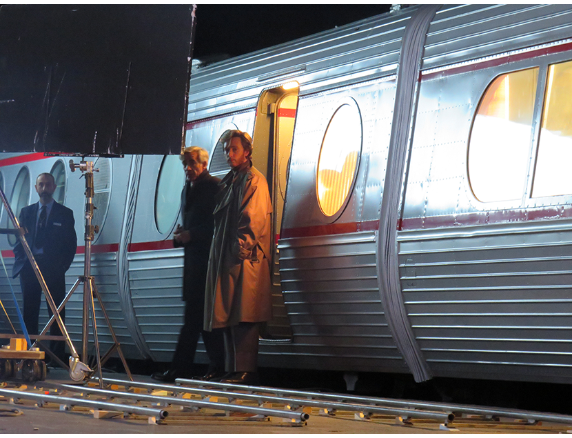 Rodaje del episodio 355 de la serie �Cu�ntame c�mo pas� de RTVE en el Talgo II del Museo del Ferrocarril de Madrid