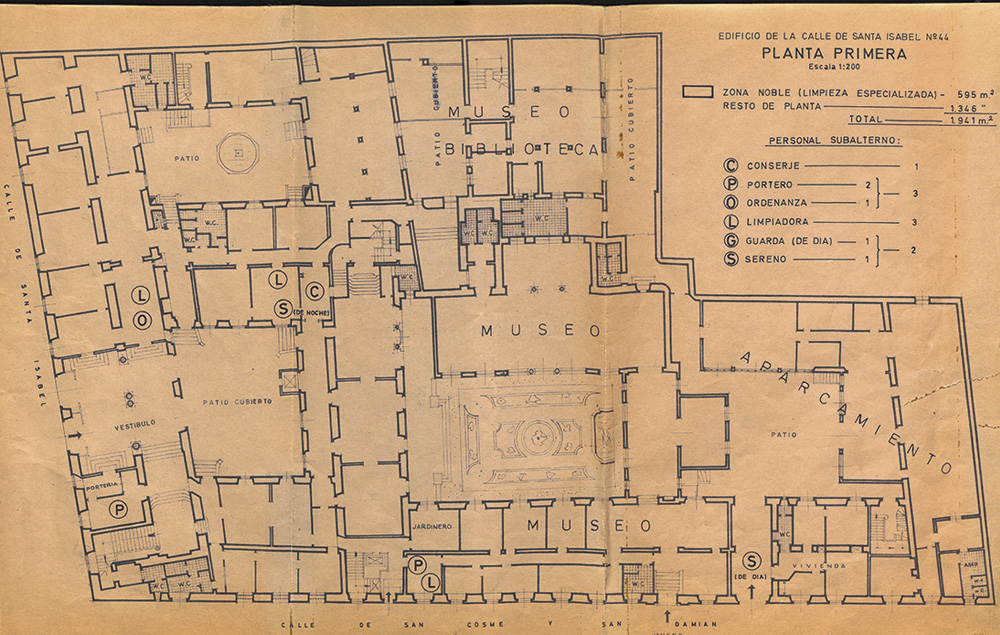 Plano de planta de la primera planta del Palacio de Fern�n N��ez