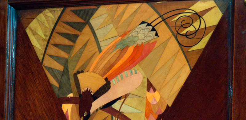 Marqueter�a decorativa del coche restaurante