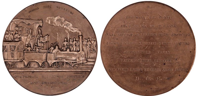 Inauguraci�n del primer ferrocarril peninsular, 1848