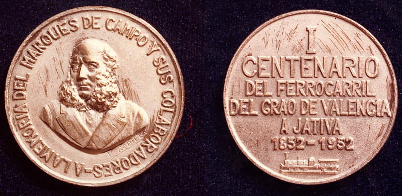 Centenario del Ferrocarril de Grao de Valencia a J�tiva, 1852-1952
