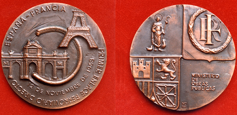 Primer enlace ferroviario Espa�a-Francia, 12 de noviembre de 1968