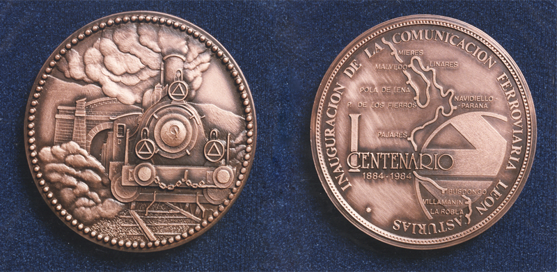 Centenario de la inauguraci�n de la comunicaci�n ferroviaria Le�n-Asturias, 1884-1984