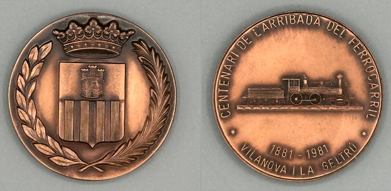 Centenario de la llegada del ferrocarril a Vilanova i la Geltr�, 1881-1981