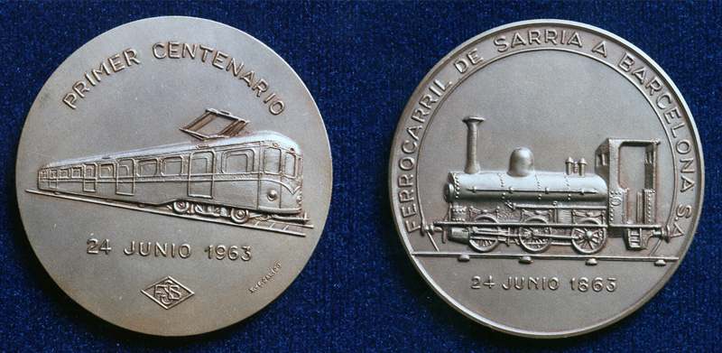 Centenario del Ferrocarril de Sarri� a Barcelona, 1863-1963