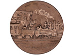 Medalla conmemorativa de la inauguraci�n del primer ferrocarril peninsular, 1848 - (Grabador: Miquel Jubany Guilera. Dise�ador: Claudi Lorenzale Sugra��s, Casa de la Moneda de Barcelona, 1848) - Pieza IG: 00767