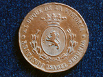 Medalla conmemorativa  de la inauguraci�n del Ferrocarril Madrid-Zaragoza, como recompensa a los batallones 2� y 3�, Artiller�a y los Bomberos de la Milicia Nacional de Zaragoza (An�nimo, 1856) - Pieza IG: 00771
