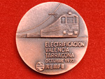 Medalla conmemorativa de la electrificaci�n Valencia-Tarragona, octubre 1973 (An�nimo, 1973). Donaci�n: Sr. Urcola - Pieza IG: 00800