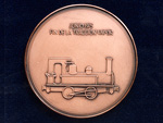 Medalla conmemorativa del fin de la tracci�n vapor y de la inauguraci�n de la electrificaci�n de Madrid a Guadalajara, el 23 de junio de 1975 (Acu�aciones Espa�olas S.A., Barcelona, 1975) - Pieza IG: 00803