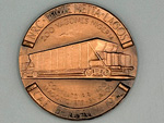 Medalla conmemorativa  en bronce del contrato entre CAF y la Nigerian Railway Co. para la fabricaci�n de 200 vagones (Manuel Prieto, Espa�a, 1977) - Donaci�n: Enrique Balbuena - Pieza IG: 08328