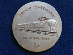 Medalla conmemorativa del Centenario del Ferrocarril de Sarri� a Barcelona, 1863-1963 (X. & F. Calic�, Barcelona, 1963) - Pieza IG: 00785