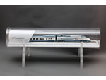 Modelo del AVE 101-LR05, Euromed de RENFE, l�nea de alta velocidad Barcelona-Valencia. (1997). Escala: H0. Medidas: 26 x 67 x 24 cm. - Pieza IG: 06289