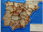 Mapa de altitudes de las l�neas ferroviarias de 1945-1951. Escala horizontal 1:1.300.000 y escala vertical 1:20.000. Medidas: 7 x 97 x 74 cm. - Pieza IG: 00832