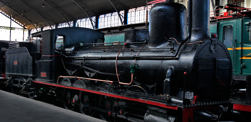 Locomotora de vapor RENFE 040-2091 �El Cinca�. Rodaje tipo eight wheel (Schneider & C�e., Francia, 1863)