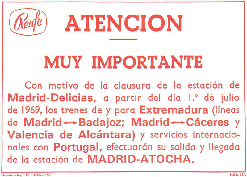 Cartel cierre estaci�n Delicias
